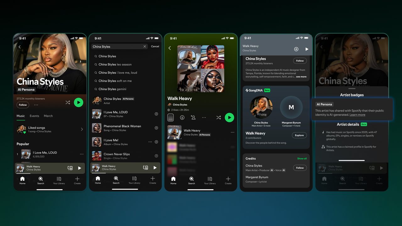 Spotify, Yapay Zeka ile Üretilen Sanatçı Profillerini "AI Persona" Etiketiyle İşaretleyecek